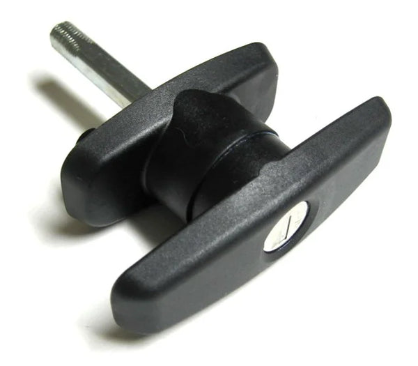 Black Composite CW keyed J369 T-Handle w/ 1/2" threaded shank - TURNS TO RIGHT
