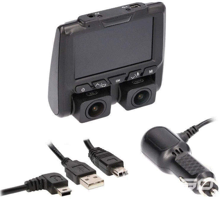 4K / 1080P Dual-View Dash Camera w/DVR  :TE-DVR-DL4K