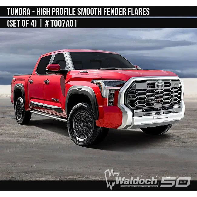 High Profile Smooth Fender Flare Set for 2022-2025+ Toyota Tundra