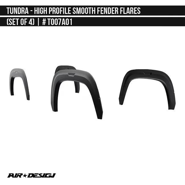 High Profile Smooth Fender Flare Set for 2022-2025+ Toyota Tundra