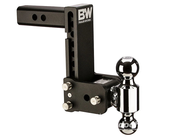 B&W Tow And Stow Dual Ball 2" Adj Ball Mount 7" Drop/7-1/2" Rise, Black