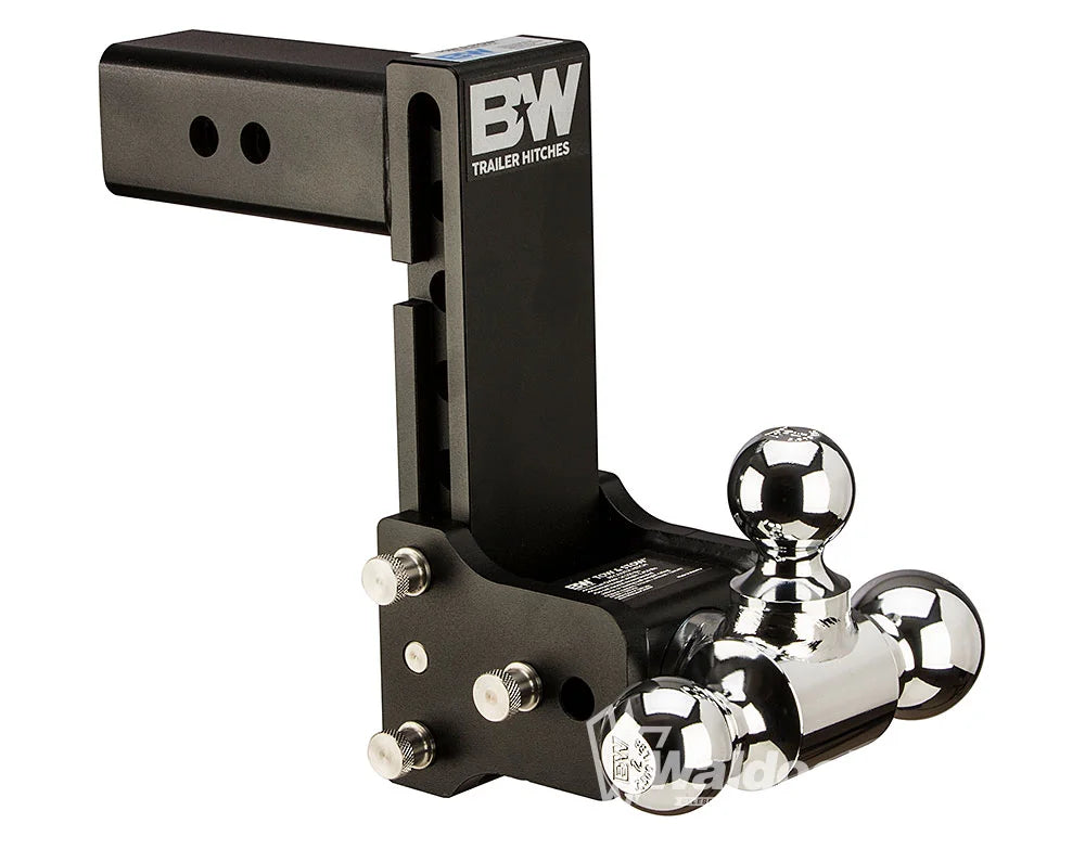 Black Tow & Stow Hitch (7" drop x 7 1/2" Rise) Tri Ball (1 7/8" x 2" x 2-5/16") for 2.5" Receiver