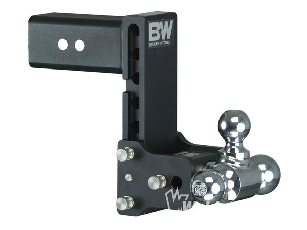 B&W TOW & STOW 3” SHANK 7.5” DROP 7” RISE BLACK POWDER  COAT BALL CONFIGURATION 1-7/8’ AND 2” AND 2-5-16TH”