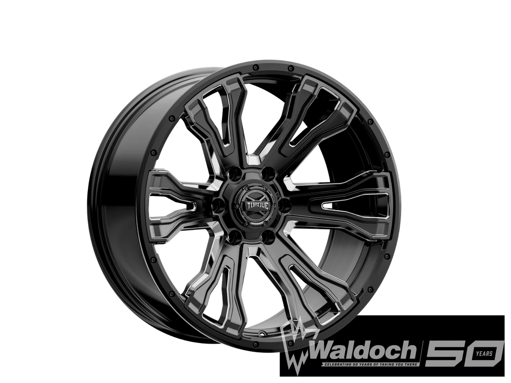 Torque Prime | Gloss Black w/Milled Accent | 20x9 | 6x5.5 | -12mm
