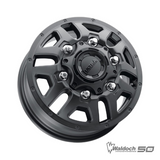 FORD TRANSIT SATIN ALL BLACK 16X6 +84 OFFSET - DUALLY FRONT WHEEL - 003-6668FSB