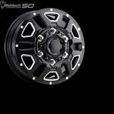 FORD TRANSIT BLACK AND MILLED 16X6 HUNTER DUALLY REAR WHEELS 003-6668RBM CONVERSION VAN WHEEL ULTRA WALDOCH