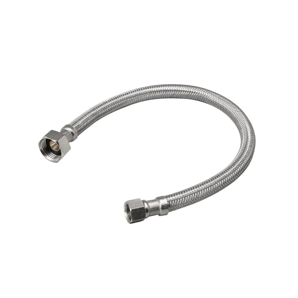 20" 3/8" Compression, 1/2" FPT Braided Faucet Hose Connector Brasscraft