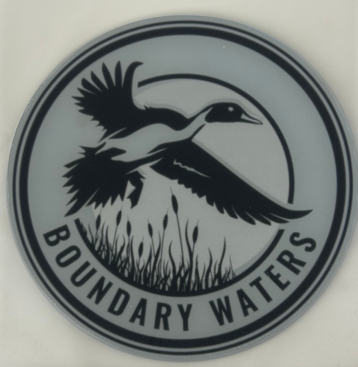 BOUNDARY WATERS CC LOGO 7.8" CHROME / FOAM ADHESIVE / -688 LT GRAY / -58 SILVER / -55 BLACK