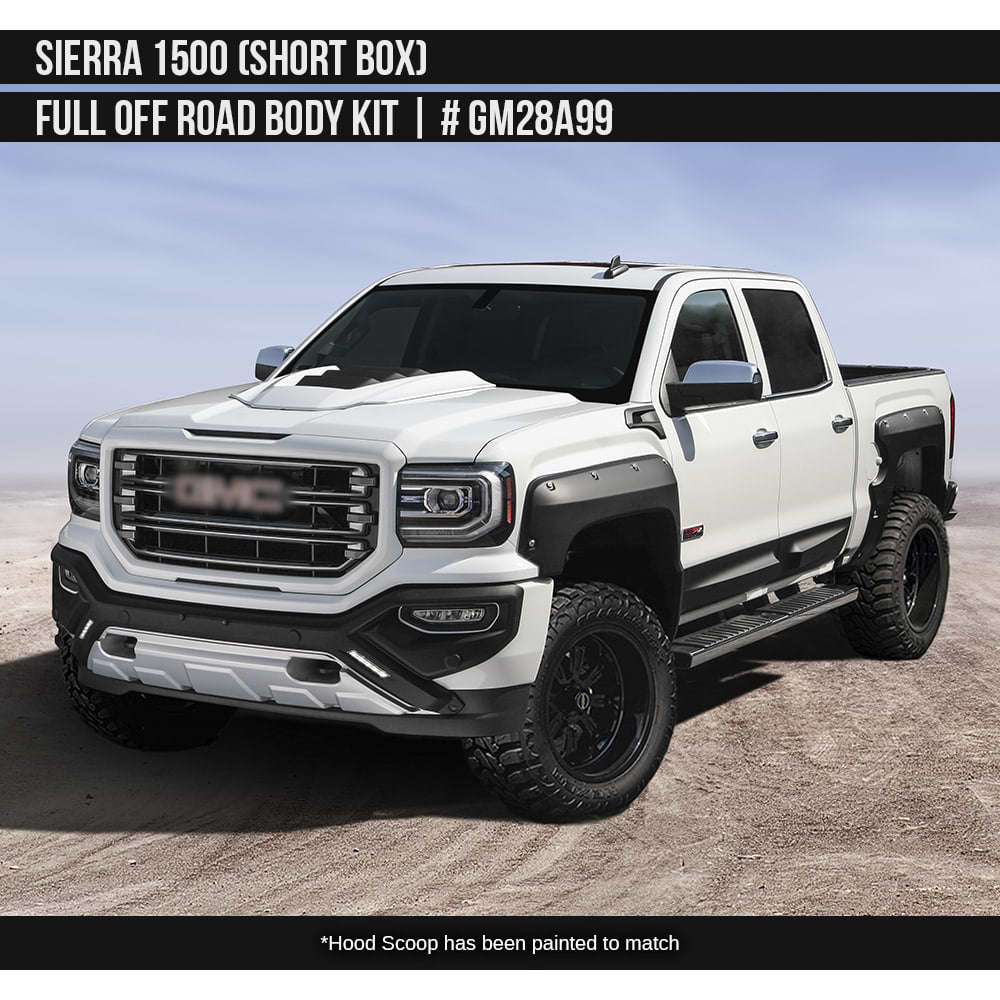 2016-2018 GMC Sierra 1500 Off-Road Full Kit (for Short Box) Painted  Satin Black Install Ready