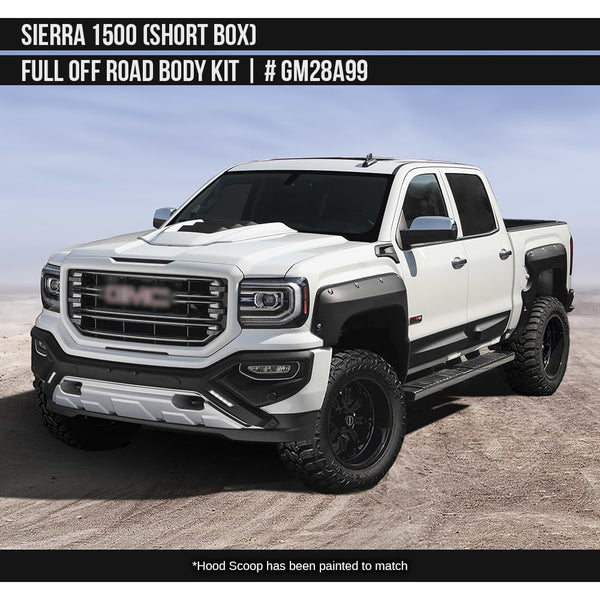 2016-2018 GMC Sierra 1500 Off-Road Full Kit (for Short Box) Painted  Satin Black Install Ready