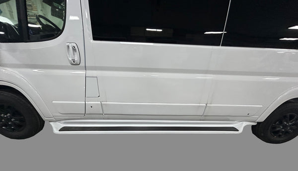 PROMASTER 136" RUNNING BOARD SET FIBERGLASS PONY BOARDS - (BRACKETS NOT INCLUDED)