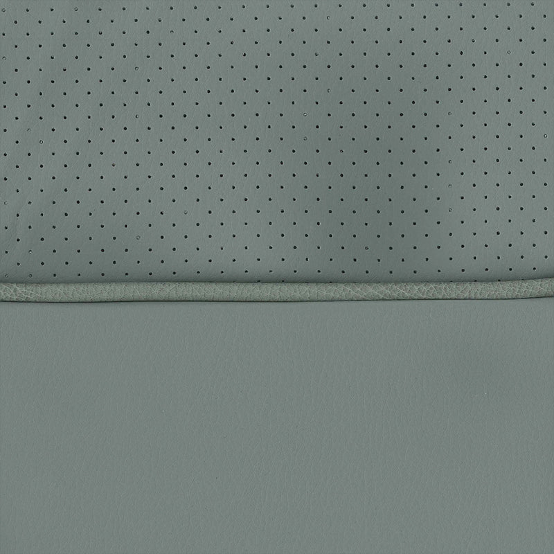 MIDDLE BUCKET SEAT - DS - DUAL ARM RESTS WITH HARD SKIRT COLOR: QUICKSILVER (AUSTIN MEDIUM GRAPHITE) W/ MEDIUM ALABASTER (ABERDEEN) PIPING W/ QUICKSILVER PERF INSERTS