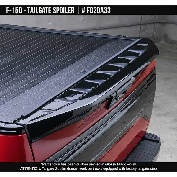 2015-2020 Ford F-150 Tailgate Spoiler (except versions with Tailgate step) Painted  Satin Black Install Ready