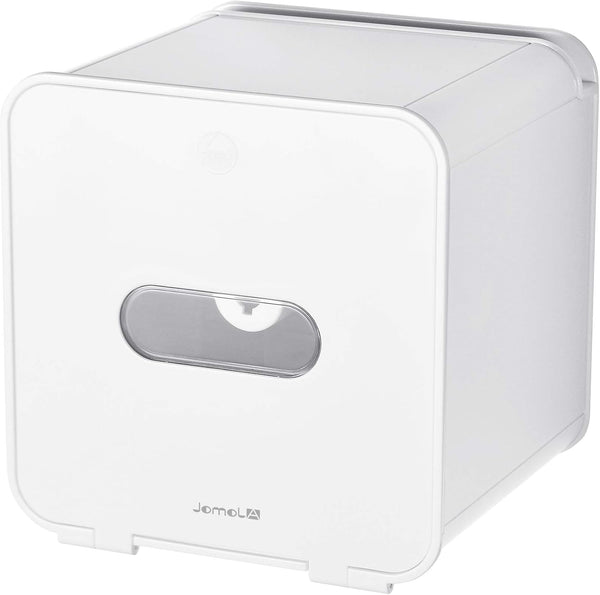 JOMOLA Pet Proof Toilet Paper Holder Adhesive Roll Toilet Paper Dispenser with Phone Shelf Wall Mounted Toilet Tissue Holder White (CABANA)