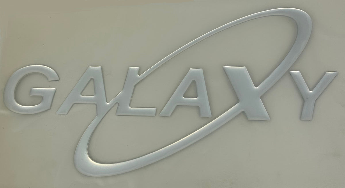 5.83" X 11" GALAXY CC LOGO 2 MIL CHROME / -55 BLACK