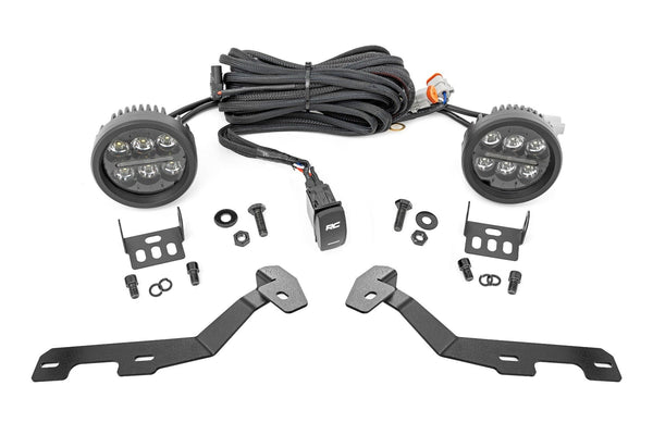 LED Light Kit | Ditch Mount | Black Series Round | 3.5 Inch | Amber DRL | Ram 1500 (19-25)