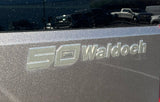 1.82" X 14" 50 YEARS WALDOCH SL24 LOGO 3D CHROME / TITANIUM / SATIN CLEARCOAT