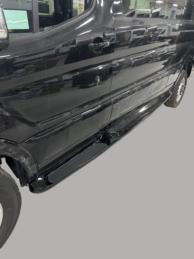 Ford Transit 130 Paintable Running Boards Fiberglass Board Wheel to Wheel - Waldoch Style