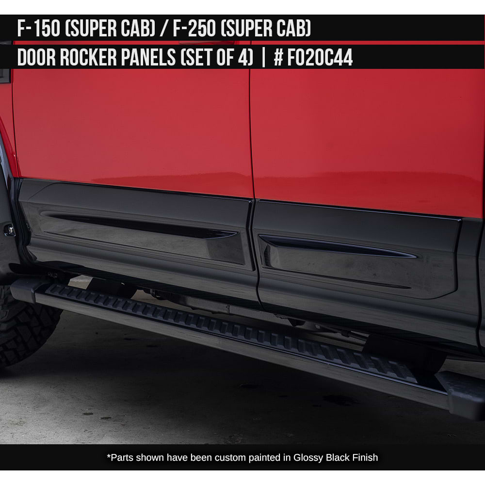 2015-2020 Ford F-150 Door Rocker Panel Set Supercab Painted  Satin Black Install Ready