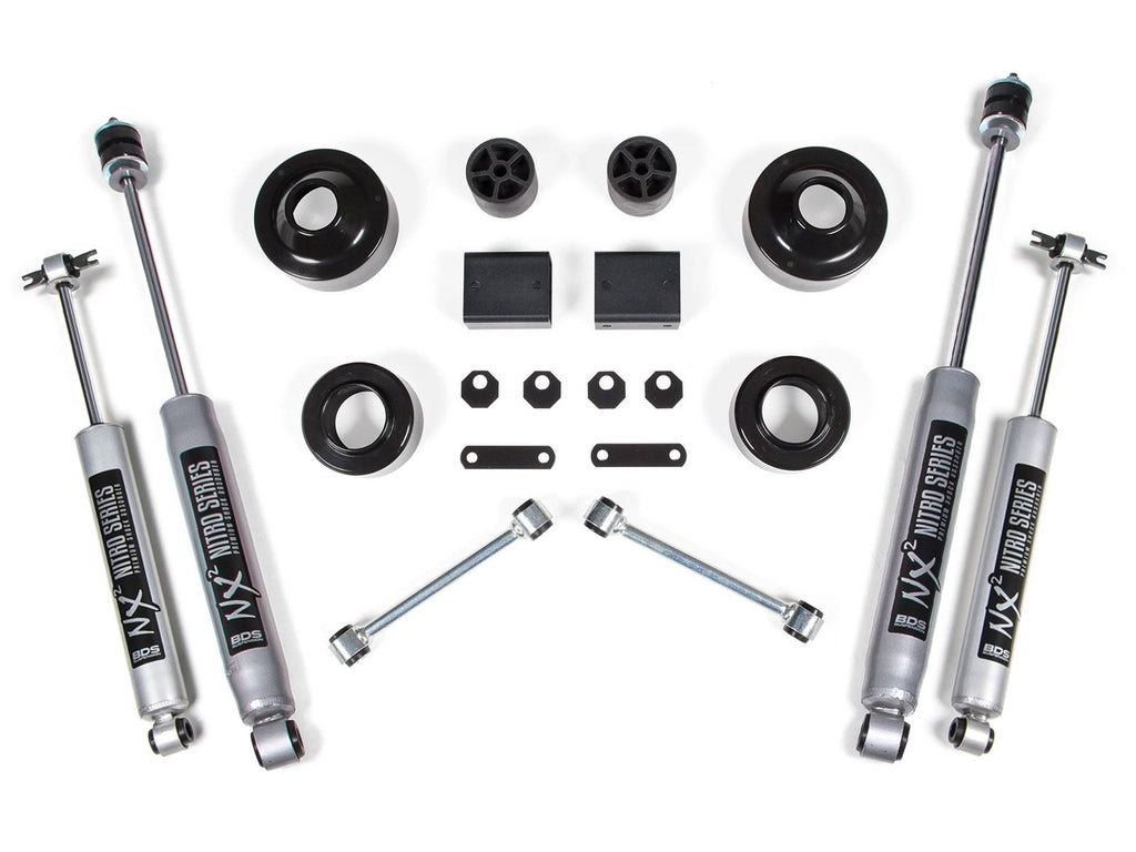 BDS Suspension 2" Coil Spacer Lift Kit 2007-2011 Jeep Wrangler JK 2 Door 1401H