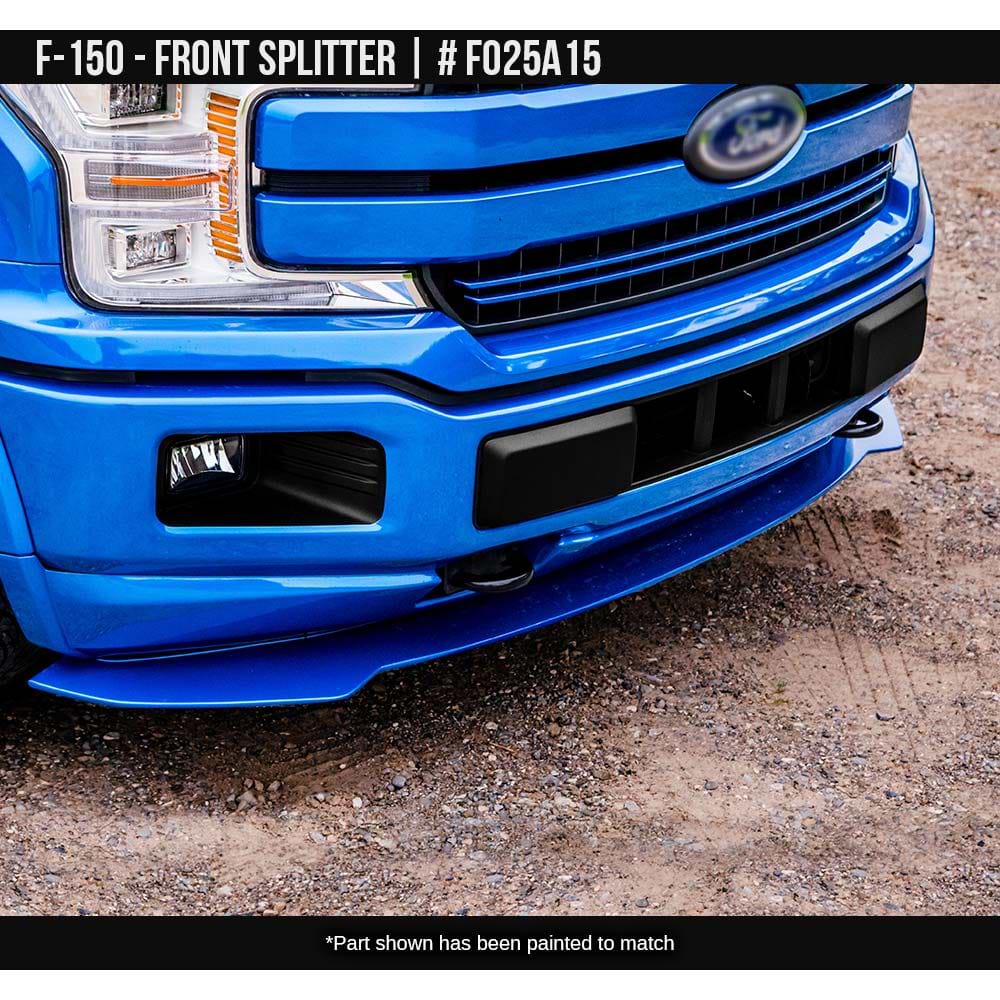 2018-2020 Ford F-150 Front Splitter (only fits under Air Design Front Lower Valance) Painted  Satin Black Install Ready