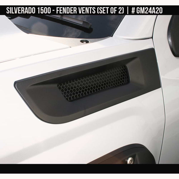 2014-2018 Chevrolet Silverado 1500 Fender Vent Set  Painted  Satin Black Install Ready