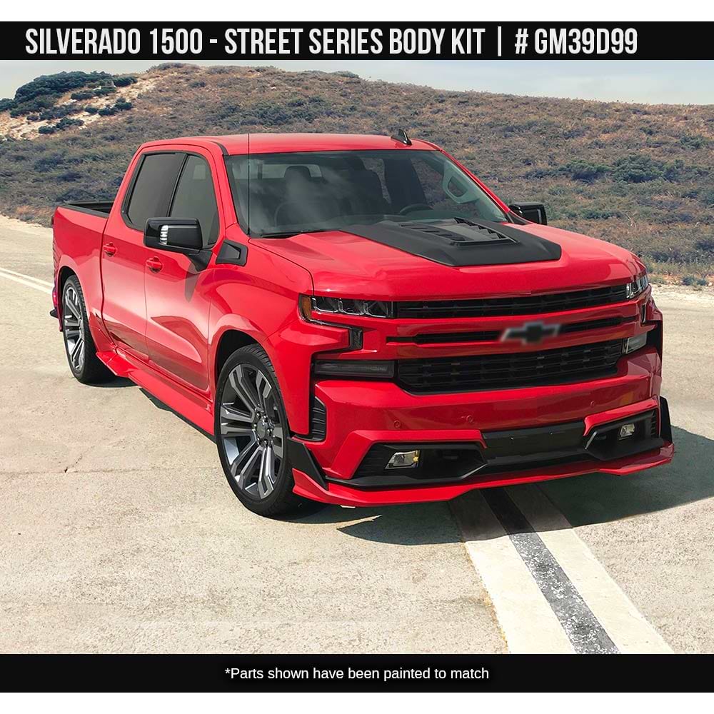 2019-2021 Chevrolet Silverado 1500 Street Series Kit (for Short Box) Gray Primer with lower areas in Satin Black Paint Ready