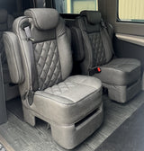 Waldoch Middle Bucket Seat Dual Armrests Black Pewter Piping