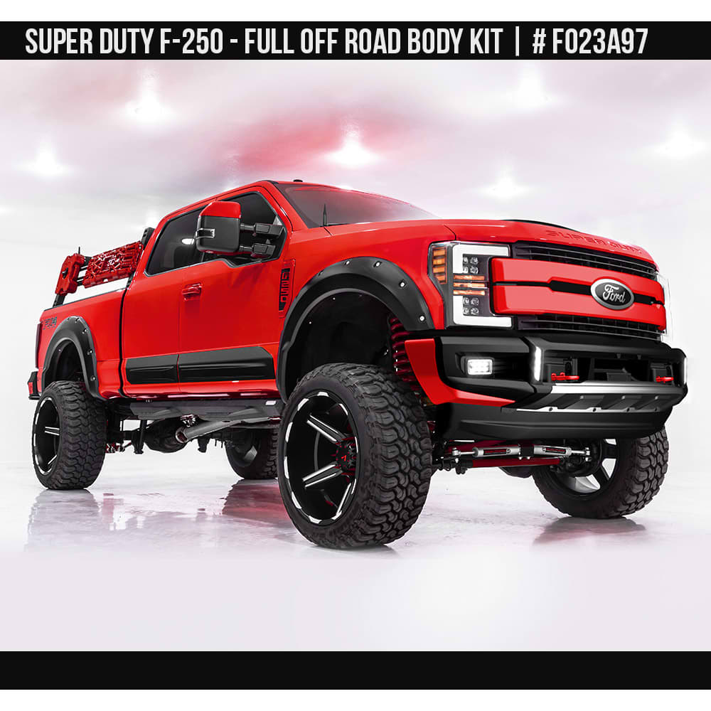 2017-2019 Ford F-250 Superduty Off-Road Full Kit with Skid Plate  Painted  Satin Black Install Ready