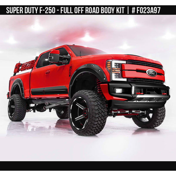 2017-2019 Ford F-250 Superduty Off-Road Full Kit with Skid Plate  Painted  Satin Black Install Ready