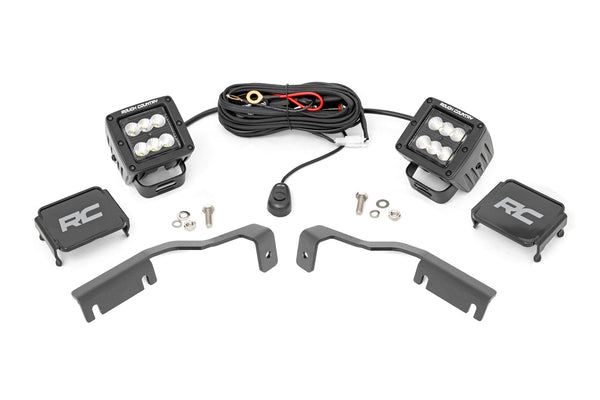LED Light Kit | Ditch Mount | 2" Black Pair | Flood | Nissan Frontier (22-25)