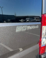 1.82" X 14" 50 YEARS WALDOCH SL24 LOGO 3D CHROME / TITANIUM / SATIN CLEARCOAT