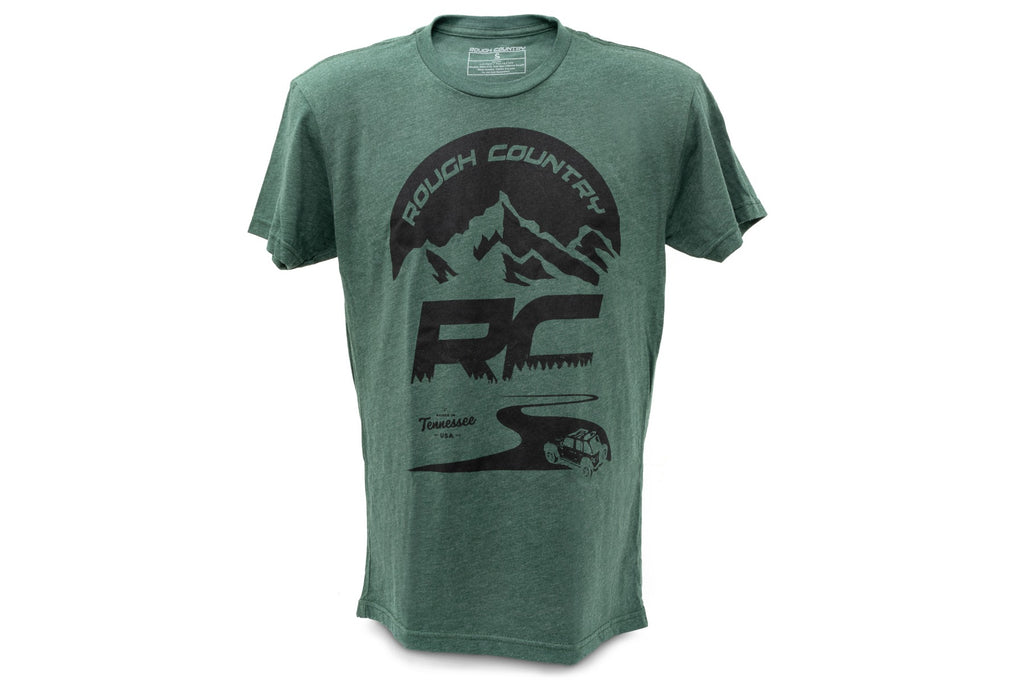 Rough Country T-Shirt | RC Mountains | Forest Green | 3XL