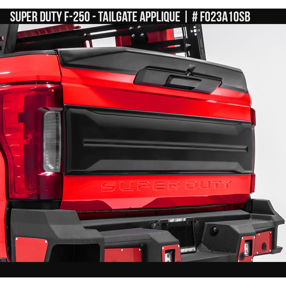 2017-2019 Ford F-250 Superduty Tailgate Appliqué  Painted  Satin Black Install Ready