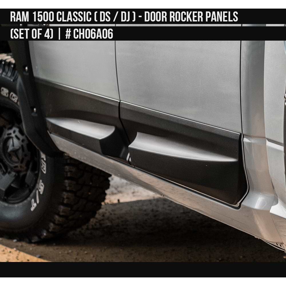 2010-2023 Dodge RAM Classic 1500/2500 Door Rocker Panel Set Double Cab Painted  Satin Black Install Ready