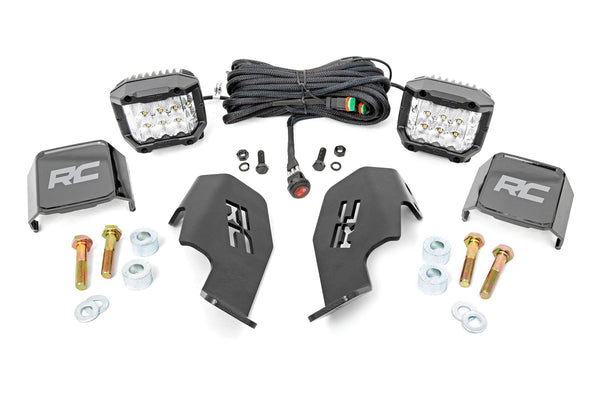 LED Light Kit | Cage Mount | 2" Chrome Pair | Wide Angle | Honda Talon 1000