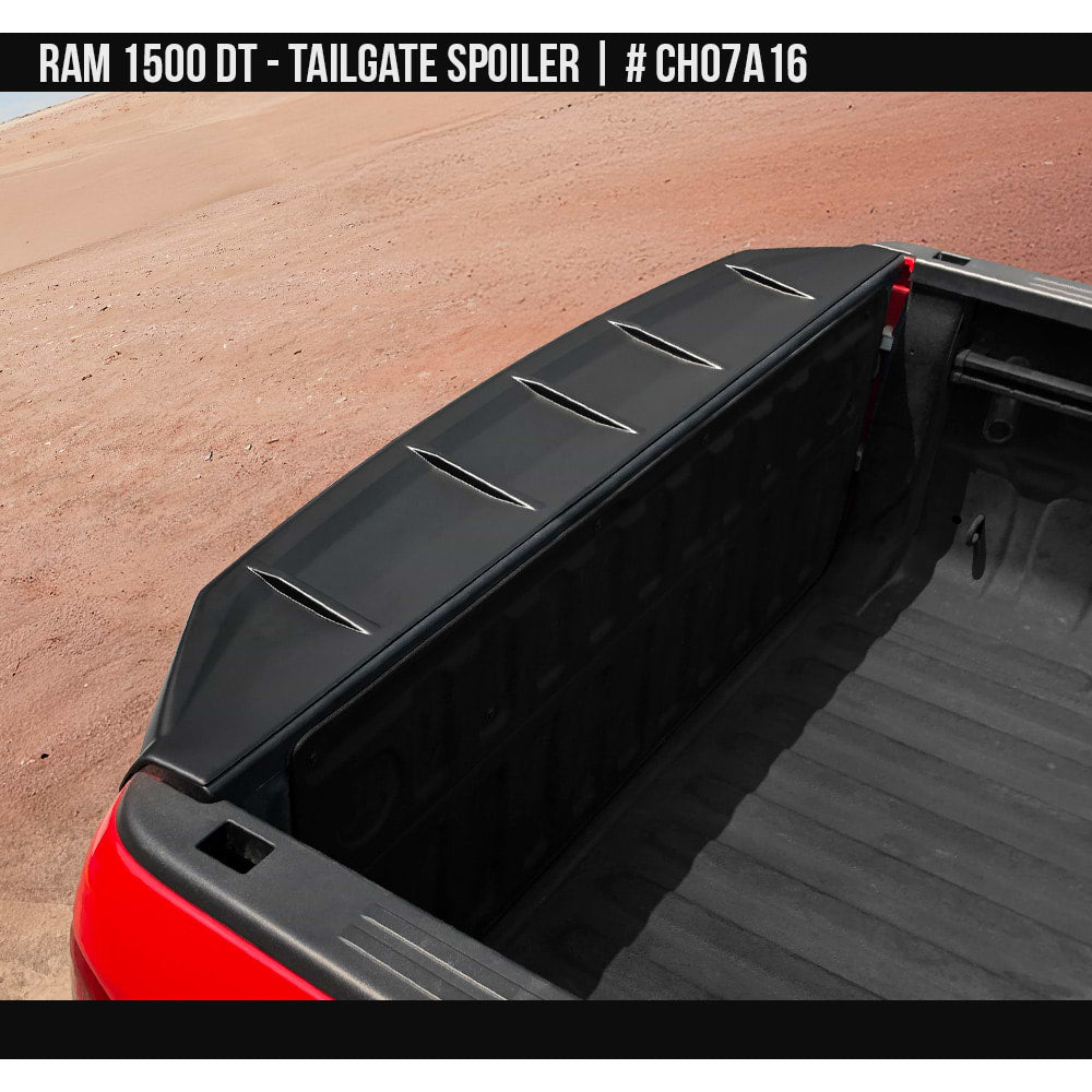 2019-2023 Dodge RAM 1500 Tailgate Spoiler  Painted  Satin Black Install Ready