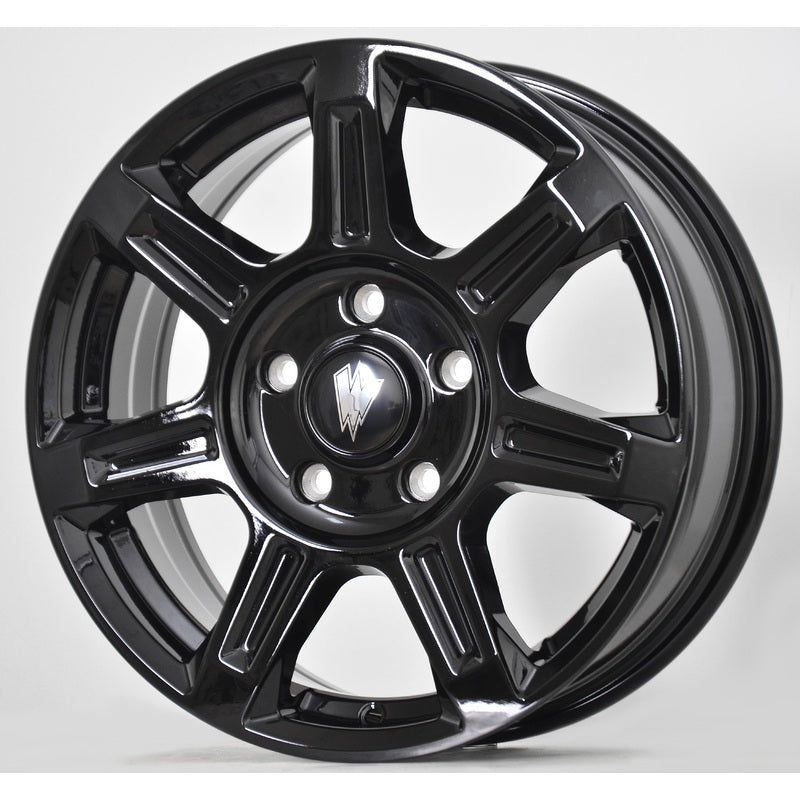 FLUX 16 X 6.5 ALL BLACK GLOSSY - 84.1  OFFSET 5X130  84.1CB