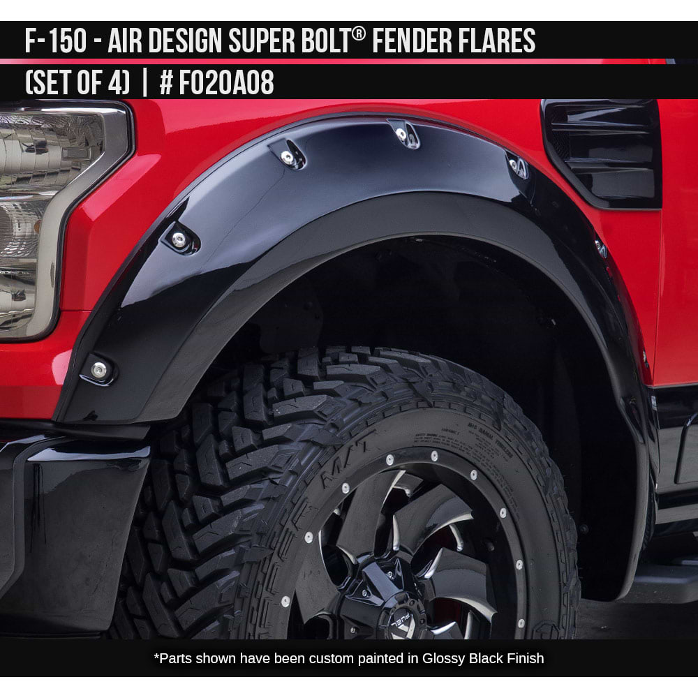 2015-2017 Ford F-150 Super Bolt Fender Flare Set  Painted  Satin Black Install Ready