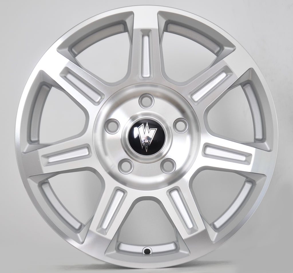 FLUX 17 X 6.5 MACHINE SILVER - 42 OFFSET 5X130  84.1CB