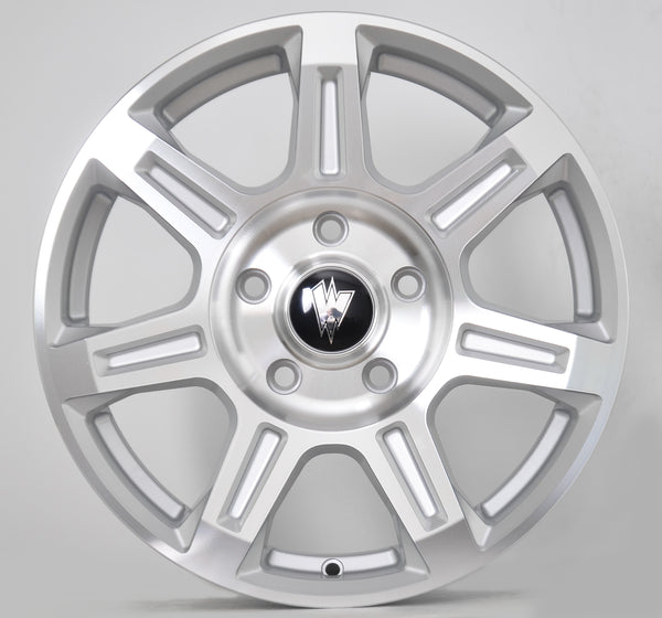 FLUX 17 X 6.5 MACHINE SILVER - 42 OFFSET 5X130  84.1CB
