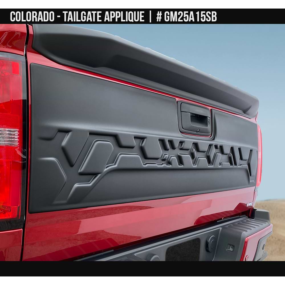 2016-2022 Chevrolet Colorado Tailgate Appliqué  Painted  Satin Black Install Ready