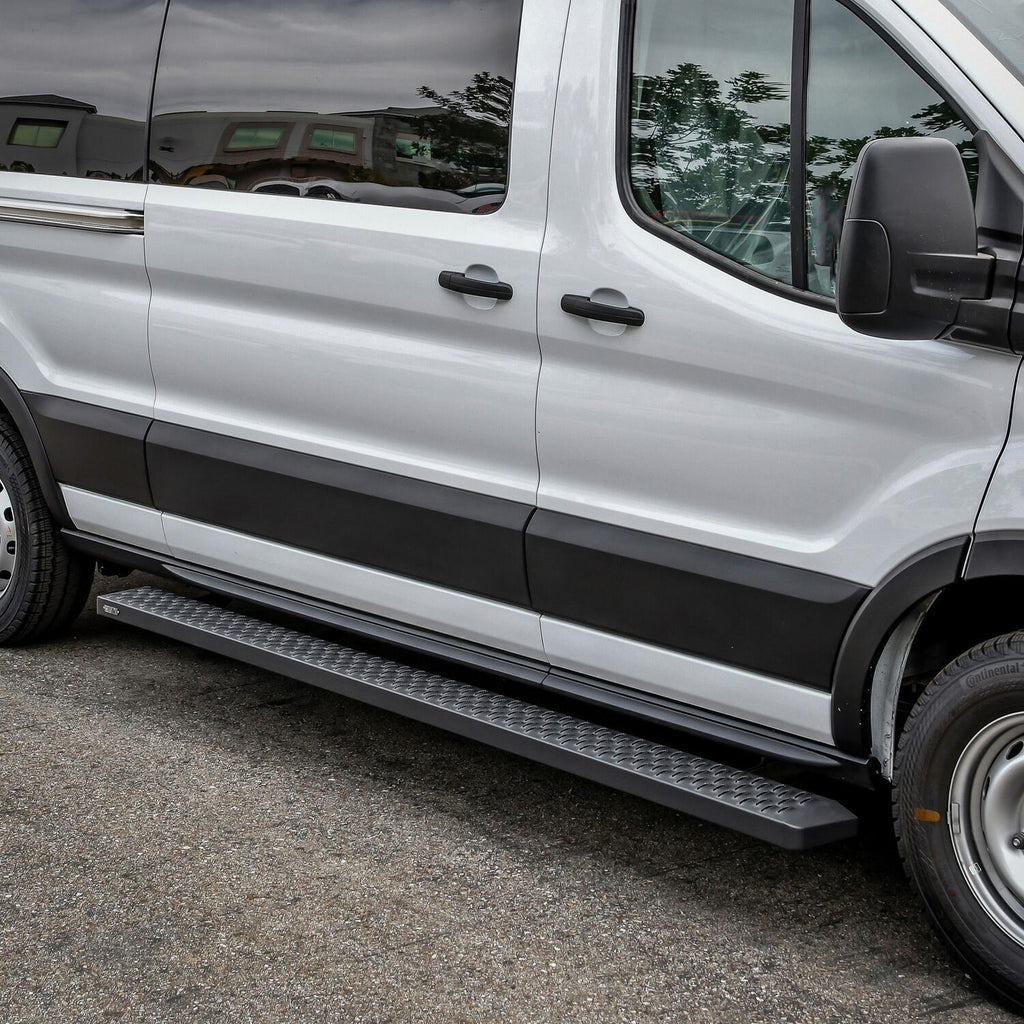 Grate Steps Running Boards-Transit Van 150/250/350 2015-2024 (46" Driver side & 97" Passenger side)