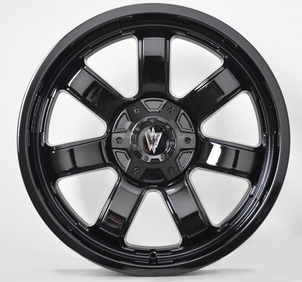 REBEL 20X9 ALL GLOSSY BLACK - 0  OFFSET 8X165.1  122.5CB