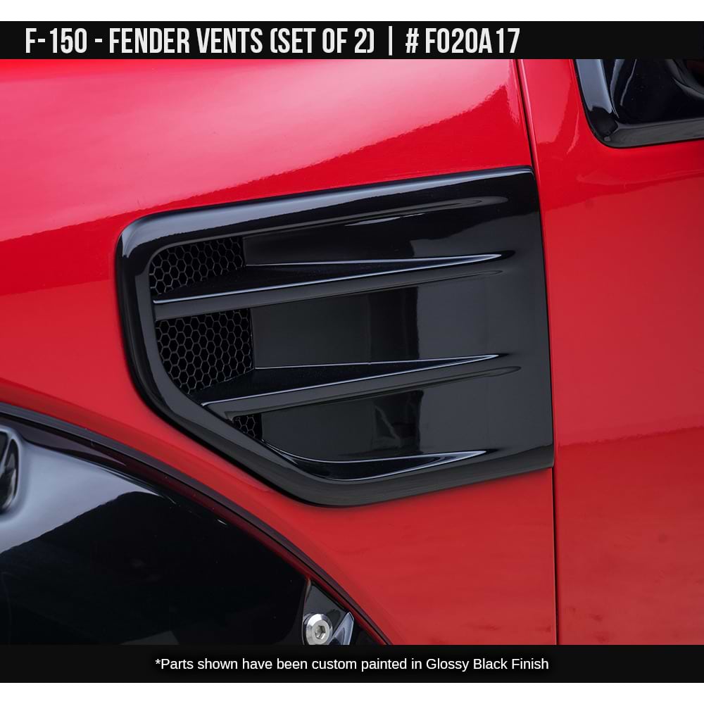 2015-2020 Ford F-150 Fender Vent Set  Painted  Satin Black Install Ready