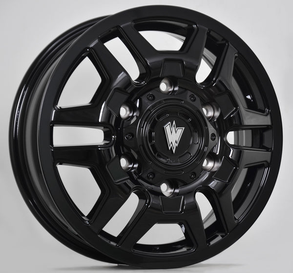BLAZE 17X6 ALL BLACK GLOSSY - 80  OFFSET 6X180  138.8CB