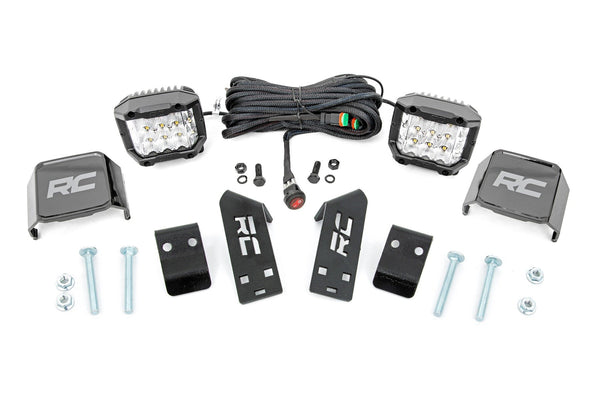 LED Light Kit | "A" Pillar Mount | 2" Chrome Pair | Wide Angle | Polaris RZR PRO XP