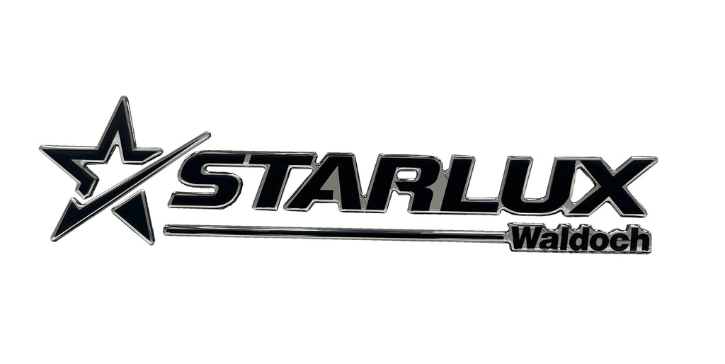 3.5" X 14" STARLUX CC NAME CHROME / FOAM ADHESIVE / BLACK