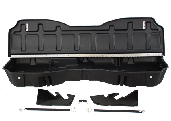 14-18 Chevrolet/GMC Silverado/Sierra Light Duty Crew Cab DU-HA Lockbox - Underseat Storage / Gun Case w/Lockable Lid Black