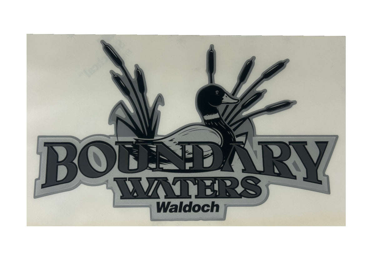 BOUNDARY WATERS WALDOCH CC NAME 6.58" X 10.66" - CHROME / FOAM ADHESIVE / -688 LT GRAY / -58 SILVER / -55 BLACK